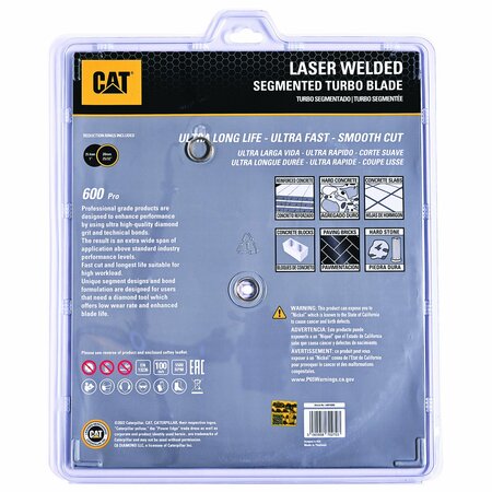 Caterpillar 600 Pro Segmented Laser Welded Hard Materials Diamond Blade 14-In - 350mm DA33012U